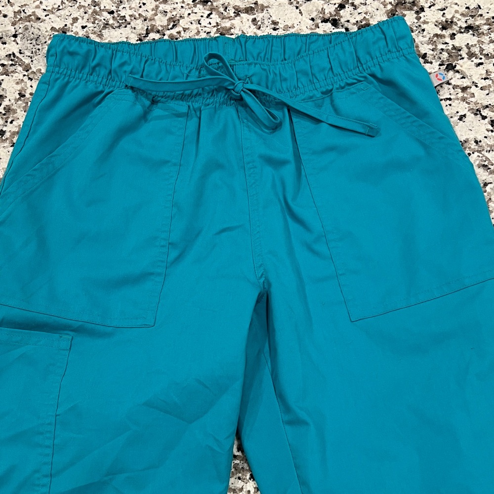 Cherokee Teal Scrub Pants Size M Short Length